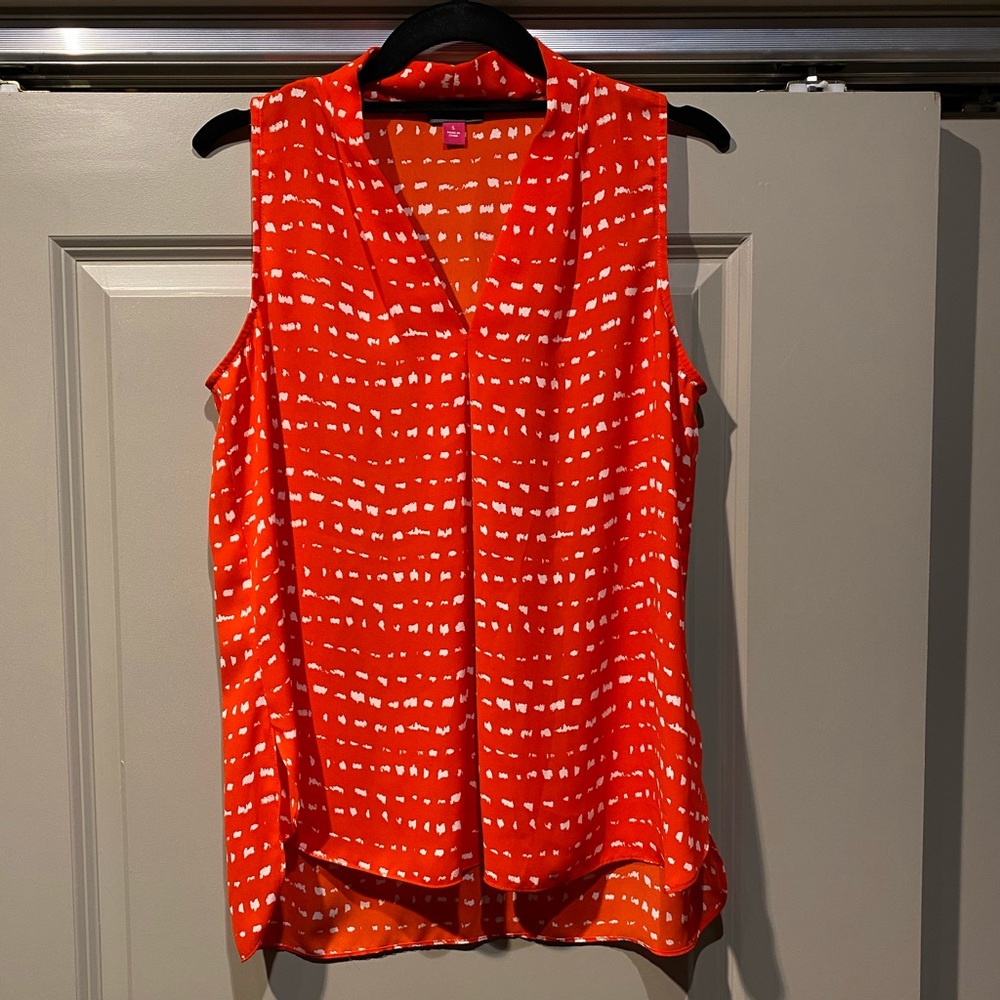 Vince Camuto orange sleeveless blouse NWOT